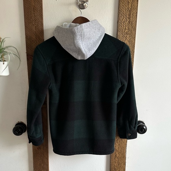 Green and Gray Plaid Hoodie Jacket - Picture 4 of 15